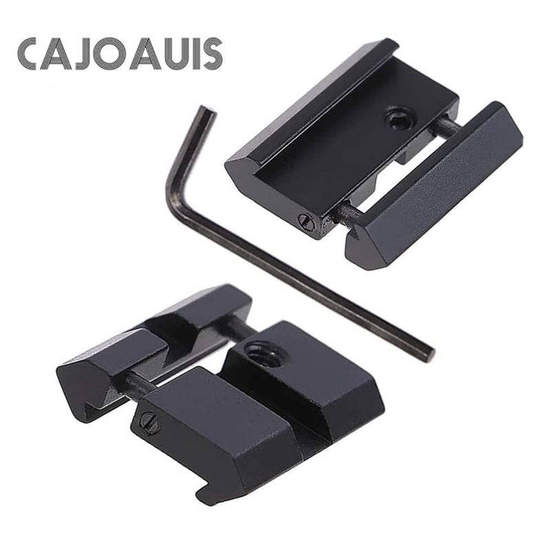CAJOAUIS 2pcs 11mm Dovetail to 20mm Picatinny Weaver Low Profile Snap-in Rail Adaptor for Rifle Scope