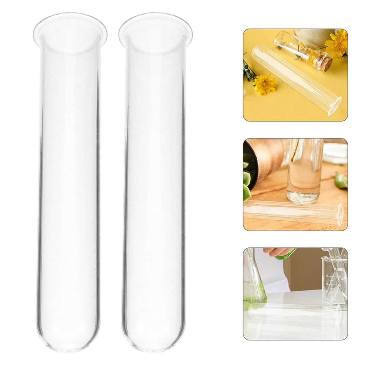 Operitacx 4pcs Glass Test Tube Hydroponic Vases Set 2.5x3x18cm Decorative Plant Propagation Holders for Desk and Wall Terrarium Home Garden Décor