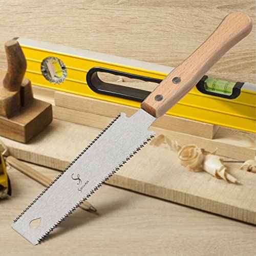Japanese Hand Saw Woodworking Tools, SS SHOVAN Double Edged 11/17 TPI Flush Cut Saw, Wooden Handle Pull Saw Small Handsaw for Fine Cutting Wood