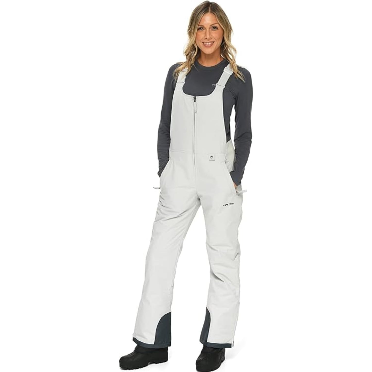 Arctix Women's Essential Insulated Bib Overalls, Quiet Grey, 1X Short