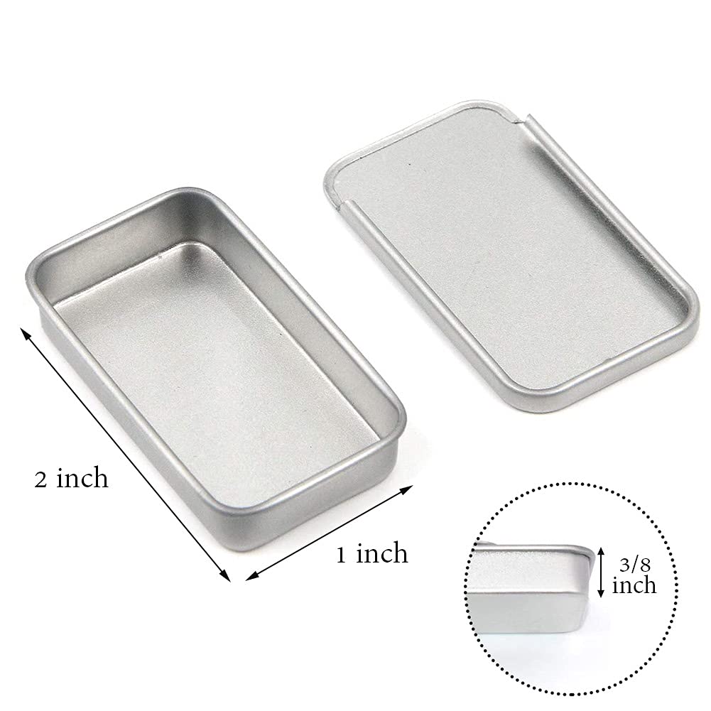 Empty Slide Top Tin Containers for Lip Balm, Crafts, Storage Kit - .25oz, 6 Pack