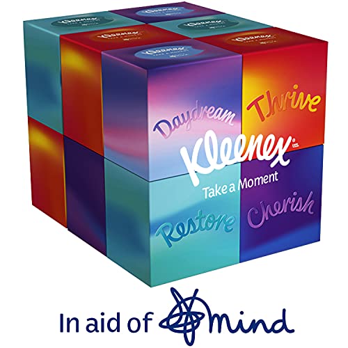 Kleenex® Take a Moment Collection Tissues - 12 Cube Tissue Boxes - in Aid of Mind - Contains 4 Different Designs