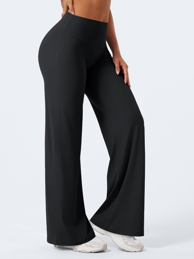 YEOREO Workout Leggings Womens No Front Seam Straight Leggings 31.5" High Waist Buttery Eddiy Gym Yoga Pants Black XS