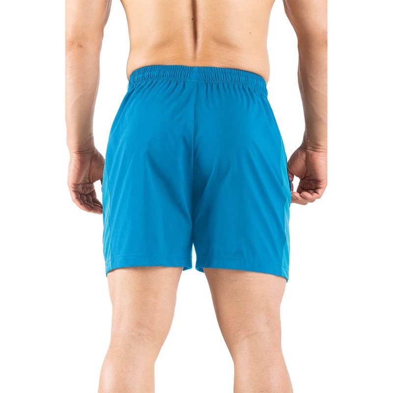 Gaglg Men's 5" Running Shorts 2 Pack Quick Dry Athletic Workout Gym Shorts with Zipper Pockets Light Blue/White,X-Large