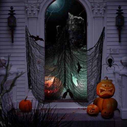 Tmflexe 6 Pack Creepy Cloth 30 x 72 Inch, Spooky Halloween Polyester Decorations Scary Gauze Cloth Doorways Indoor Halloween Decorations Outdoor Yard Home Wall Decor