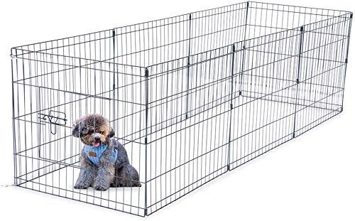 UNDERDOG 8 Panel Playpen Suitable for Dogs/Puppies/Cats & Rabbits foldable ideal for Indoor/Outdoor use puppy play pen (61cm, Black)