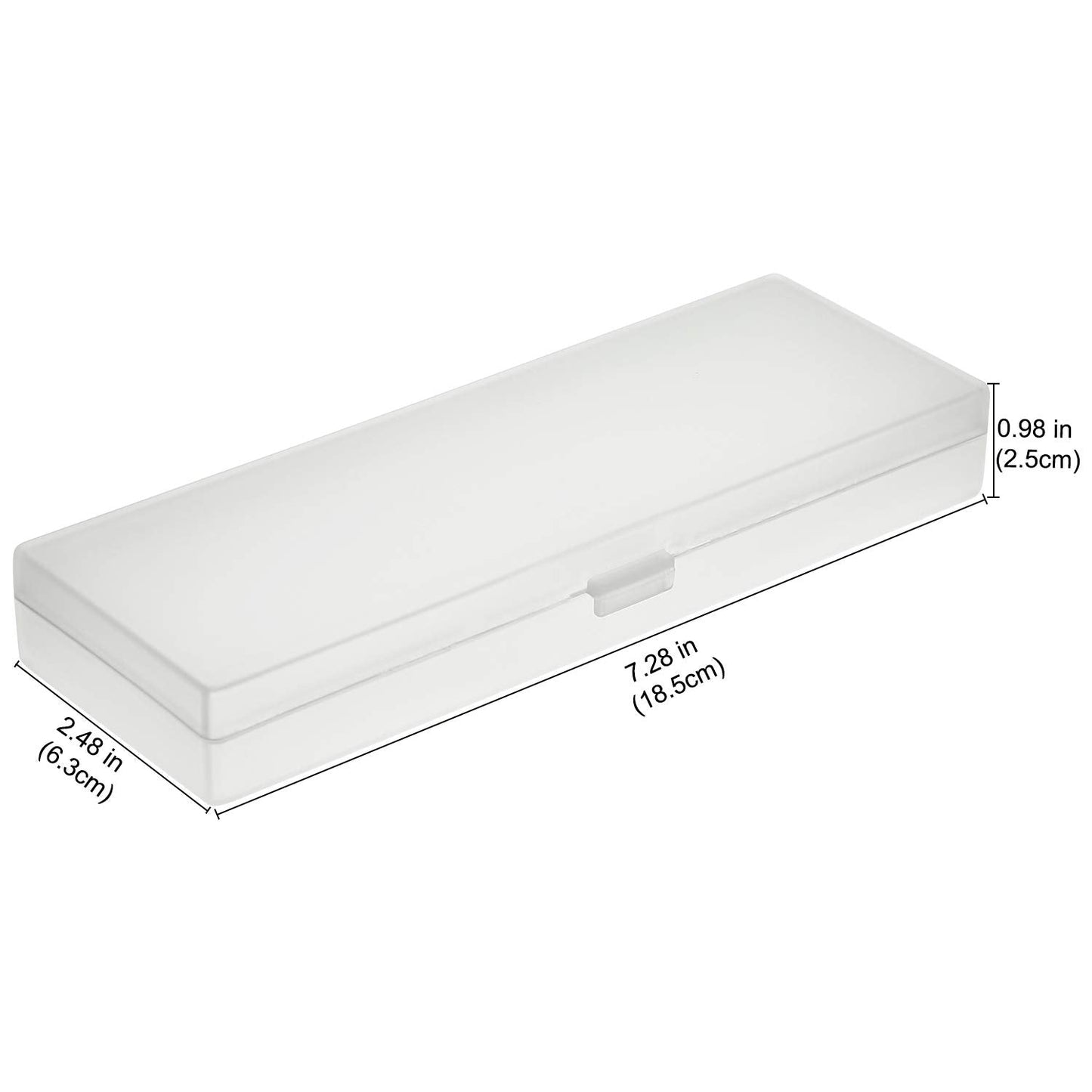 Chinco 4 Pieces Plastic Pencil Case Plastic Stationery Case with Hinged Lid and Snap Closure for Pencils, Pens, Drill Bits, Office Supplies (White)