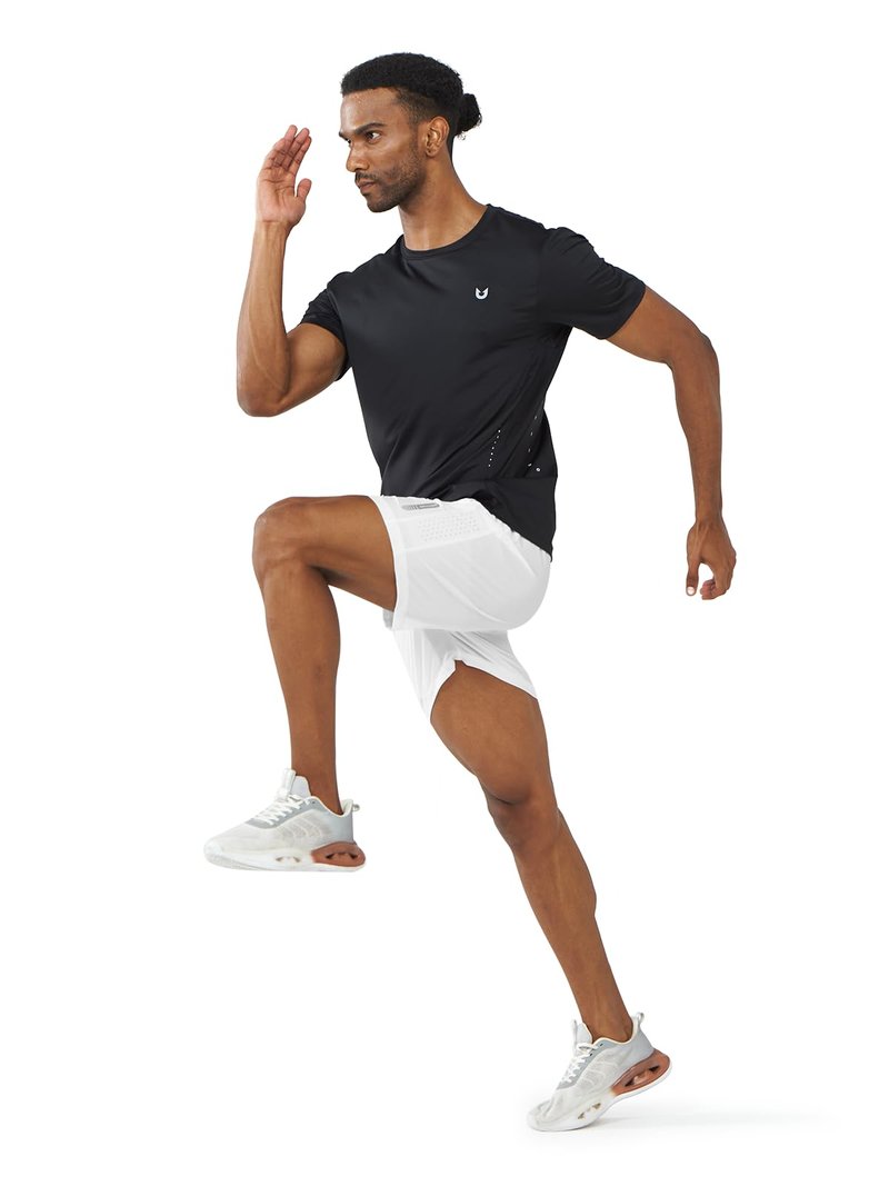 NORTHYARD Men's Athletic Running Shorts Gym Workout 7"/9"/5" Quick Dry Lightweight Sports Basketball Tennis 3 Zipper Pockets WHITE-5inch 3XL