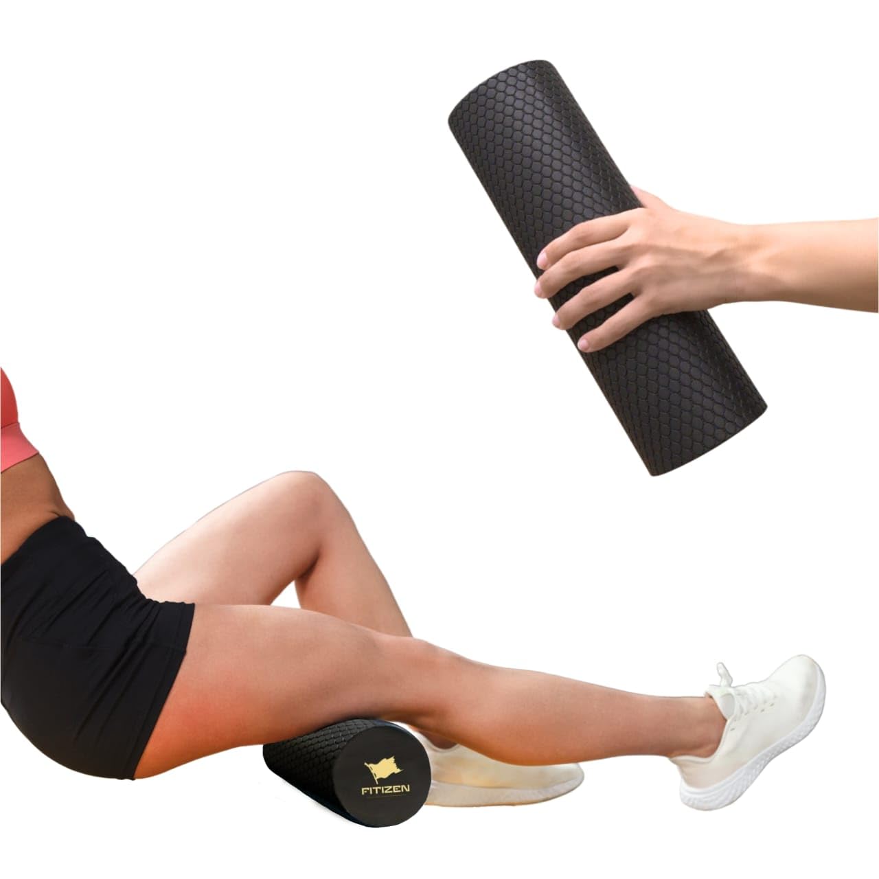 Foam Roller - Mini - 12 x 4 inches - Textured for Muscle Massage, Physical Therapy, Pilates, Yoga, Exercise Equipment by FitNation