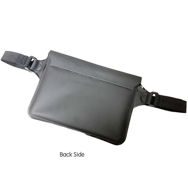 DRLOKPAK Waterproof Waist Bag Pouch Fanny Pack Bum Bag with Secret Holder Keeps Your Phone Kindle Wallet Watch & Valuables Dry - Perfect for Surf Canoe Swim Snorkel Dive Beach Pool(Black)