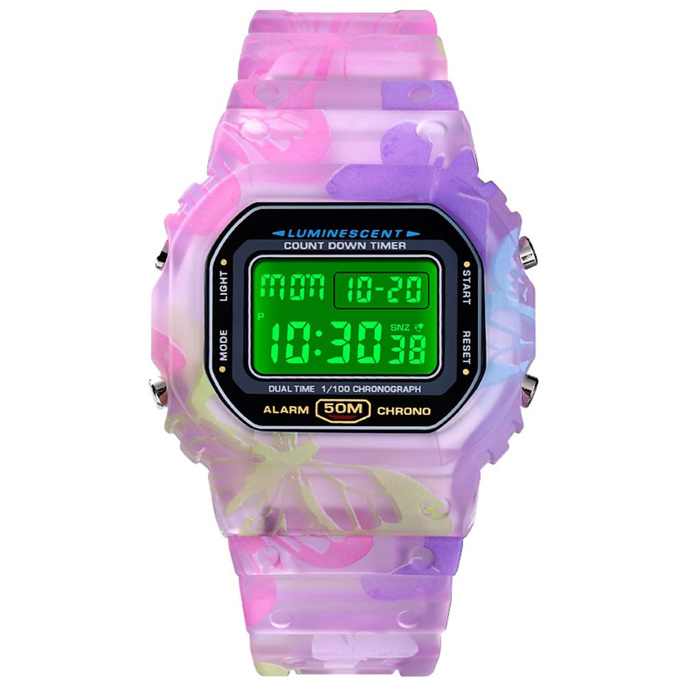VIGOROSO Digital Watch for Women, Mens Digital Watch Waterproof Watches for Ladies Purple Watch Men