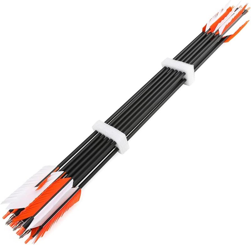 30 Inch Carbon Archery Arrows - 6/12 Pcs Flu Flu Target Practice with 100 Grain Judo Heads | Spine 500