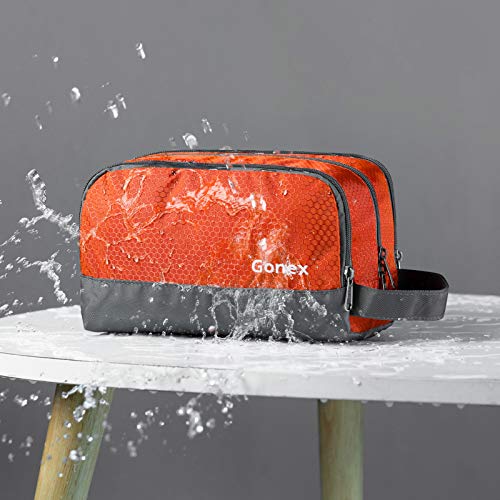 Gonex Men Toiletry Bag with Strap Sport Style Repellent Showerproof Nylon Orange
