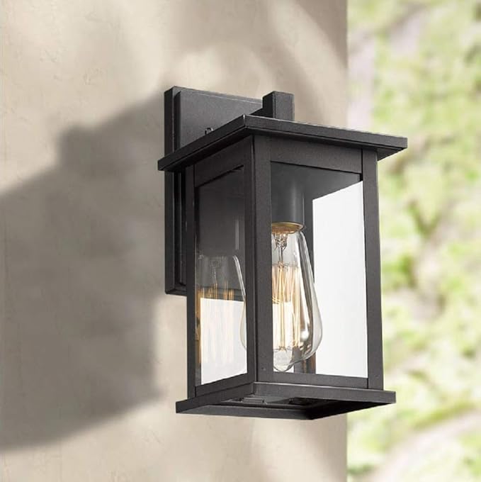 Bestshared Outdoor Wall Scone, Outdoor Wall Mounted Light Indoor Single Light, Outdoor Wall Lighting Fixture, Exterior Wall Lantern with Clear Glass