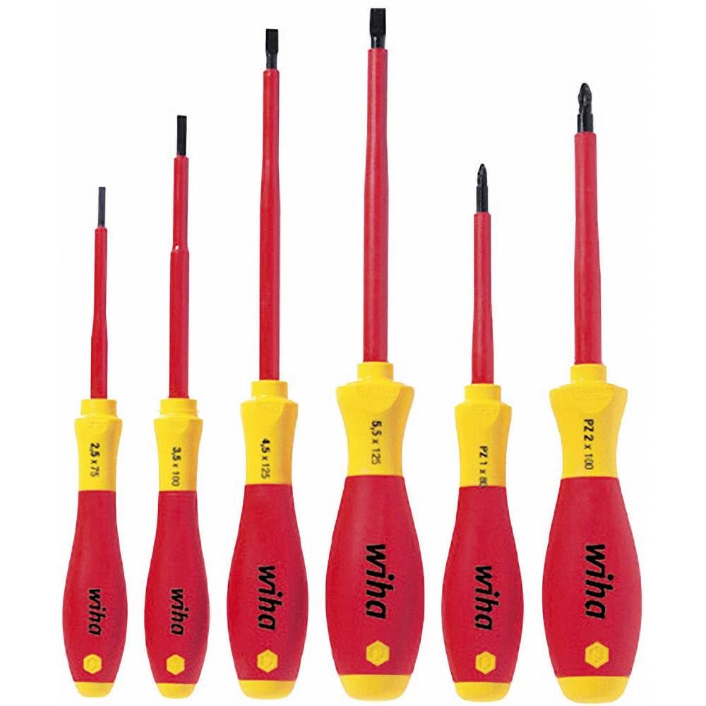 Wiha VDE SoftFinish Slotted/ Pozi Screwdriver Set 25477 (6 Pieces)
