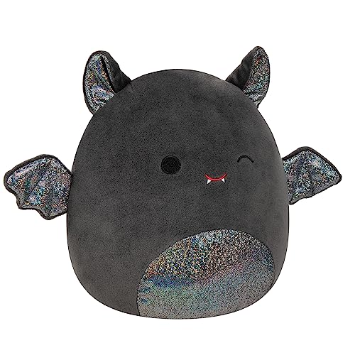 Squishmallows Original 8-Inch Emily Bat with Sparkly Ears and Belly - Medium-Sized Ultrasoft Official Jazwares Plush