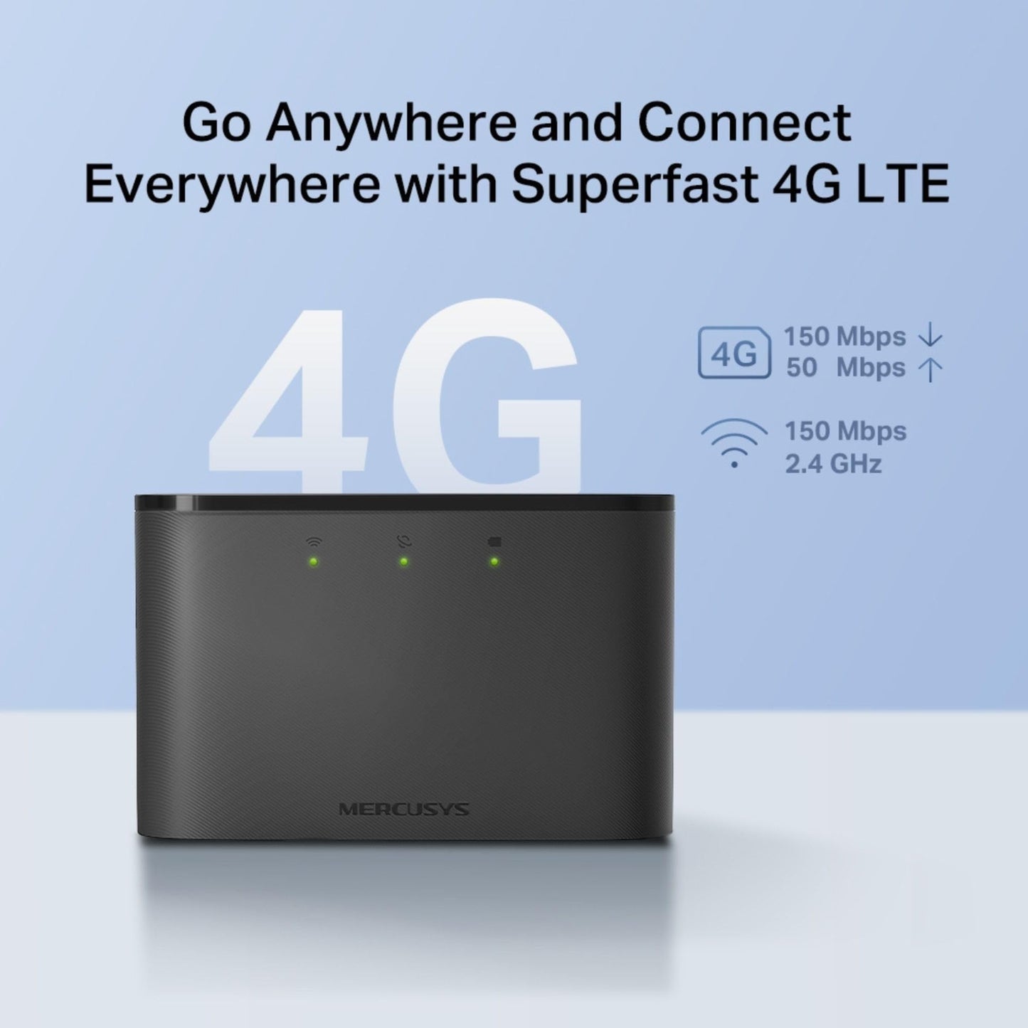 MERCUSYS MT110 Mifi with Free SIM card, 4G router, Travel Mobile Wifi Hotspot, Connects Up to 10 Devices, Rechargeable 2200mAh Battery for 10 hours, Portable Router with Sim Slot, Easy Management