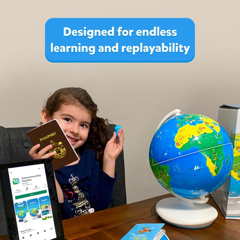 PlayShifu Orboot Earth – Interactive AR World Globe for Kids: 1000+ Facts on Animals, Places & Monuments | Tech-Powered STEM Learning Toy & Gift, Ages 4–10