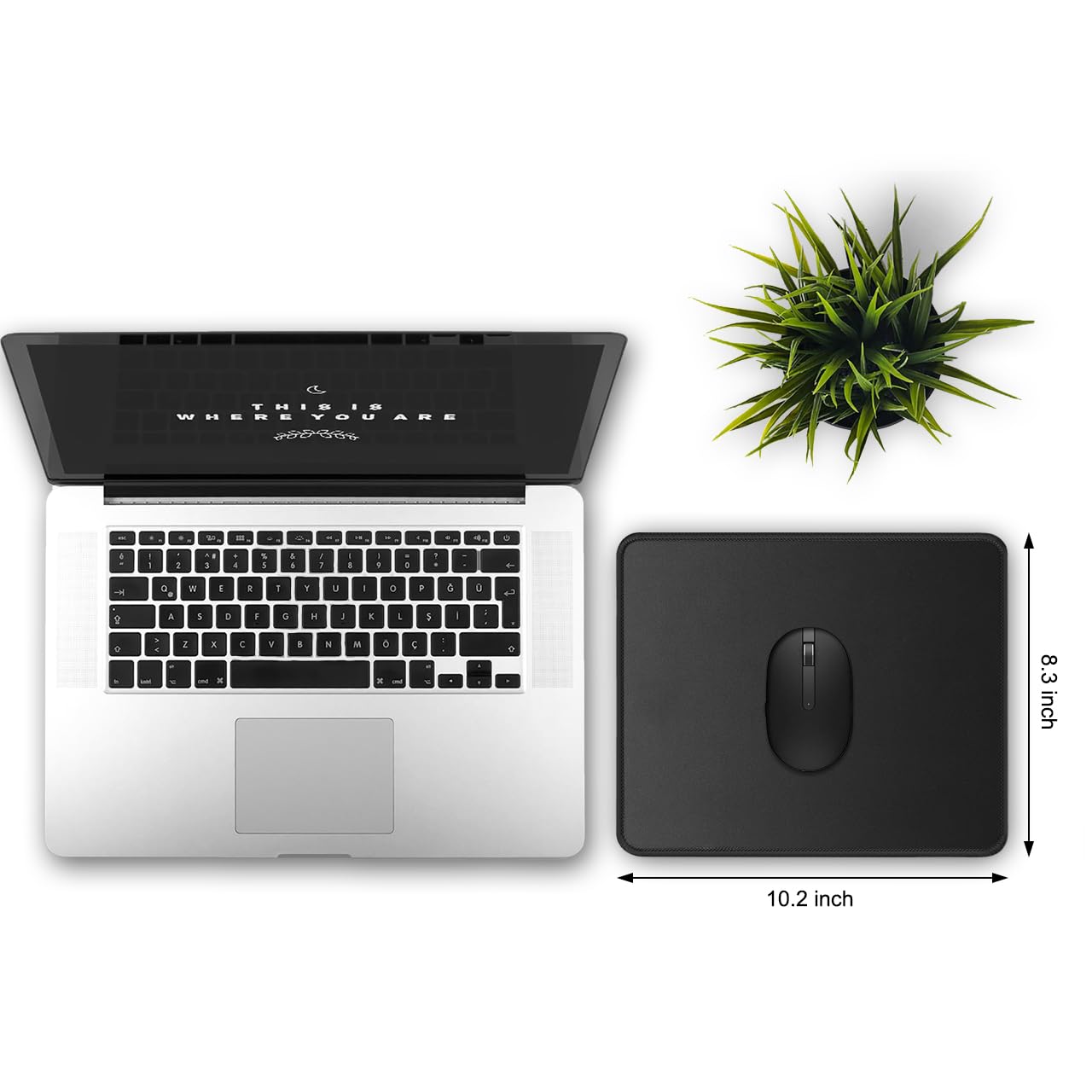 JIKIOU 3 Pack Mouse Pad with Stitched Edge, Comfortable Mouse Pads with Non-Slip Rubber Base, Washable Mousepads Bulk with Comfortable Cloth, Mouse Pads for Computers Laptop Mouse 10.2x8.3inch Black