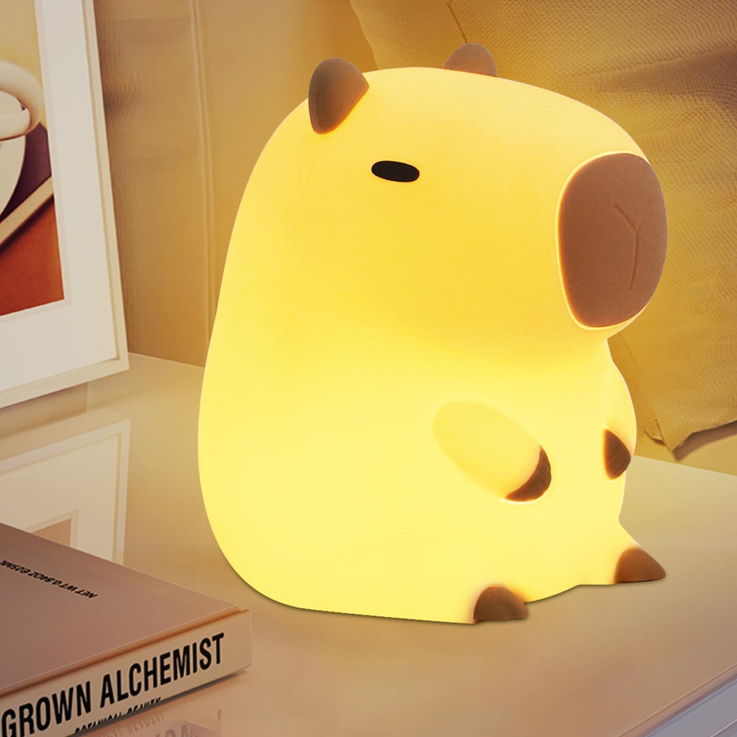 YuanDian Capybara Night Light - Adorable Gift for Women, Teen Girls, and Babies. Decorate Kids' Bedroom with Cute Silicone Capybara Nightlights - for Children and Toddlers