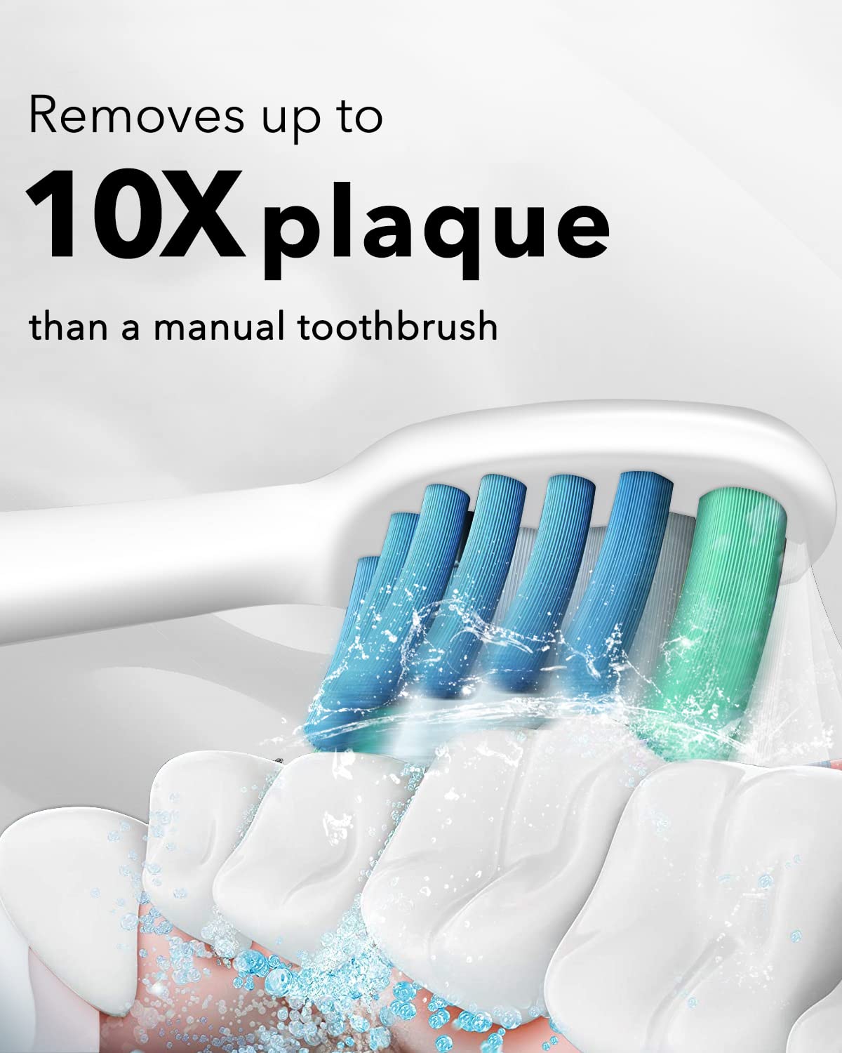 MySmile Electric Toothbrush for Adults, Rechargeable Sonic Electronic Toothbrush with 6 Brush Heads and Travel Case, 5 Modes 2 Mins Smart Timer, 48000VPM 10X Powerful