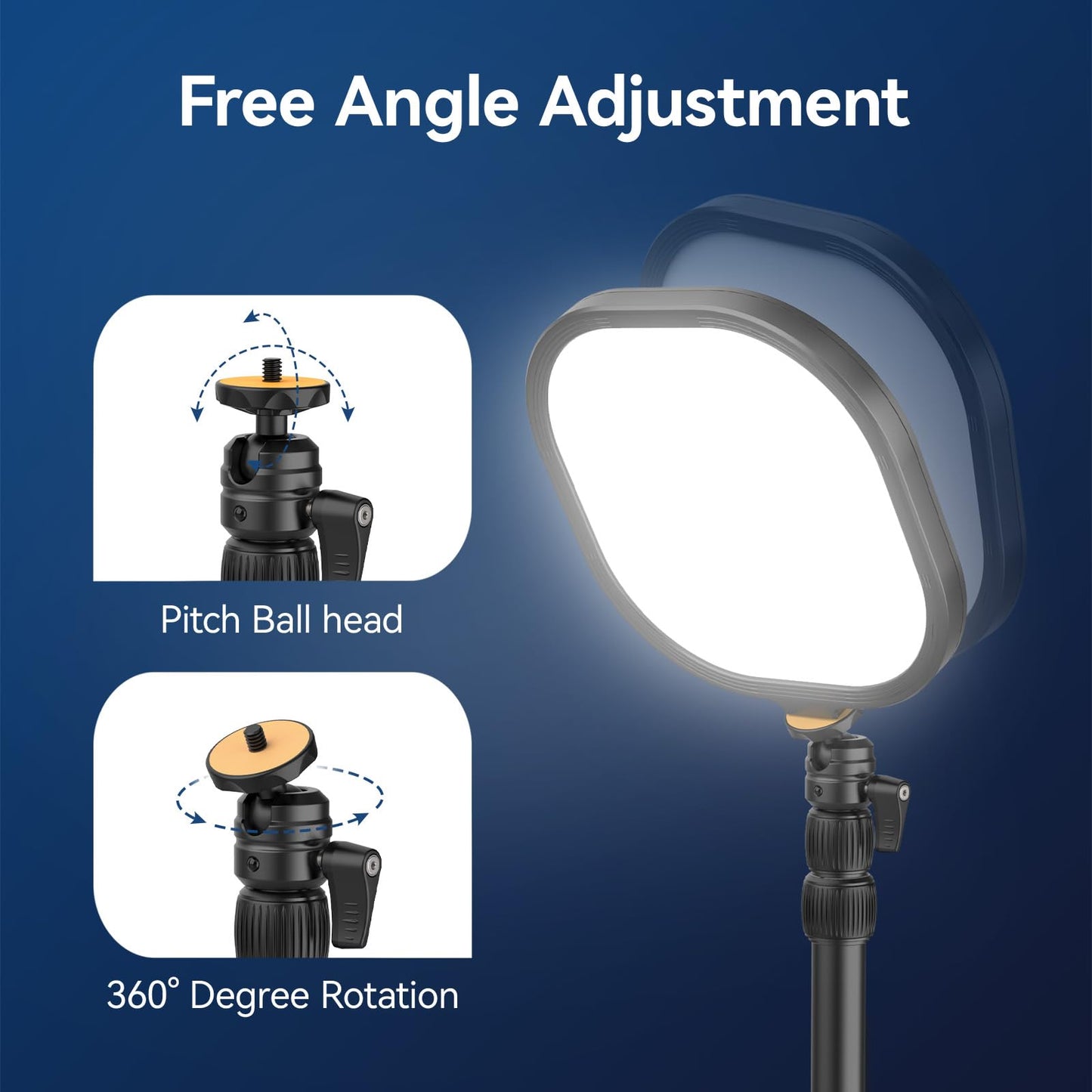 Desk Key Light for Zoom Video - ULANZI K7 Pro Key Lighting Dimmable 3200K-5600K I 15W I CRI 95+ I Edge Emitting I Desk Clamp I 360° Degree Ball Head I Extendable Pole for Streaming Conference