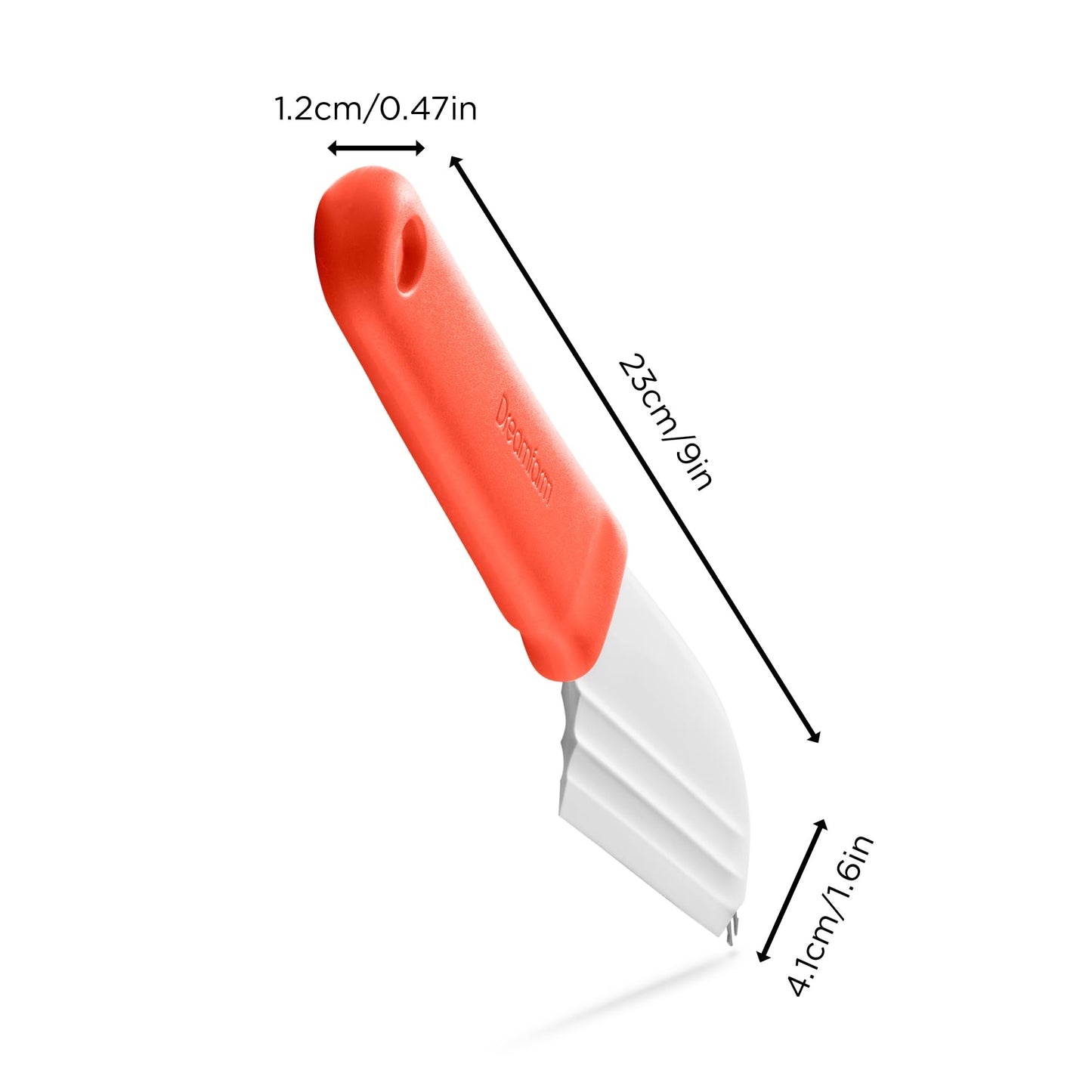 Dreamfarm Knibble Lite 3-In-1 Non-Stick Cheese Knife for Charcuterie, Slicing, Spreading, with Built-In Fork to Serve & Share Foods - 9" Red