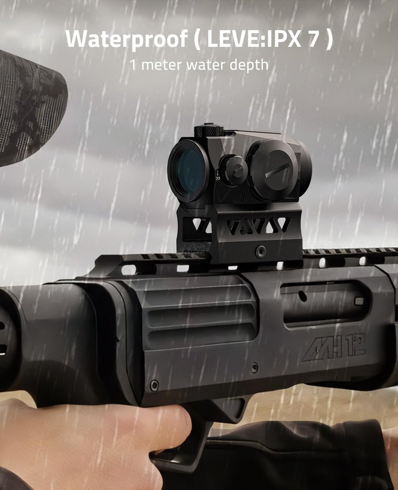CVLIFE JackalHowl Red Dot Sight,1x20mm 2MOA Red dot Motion Awake Red Dot Scope Compact Red Dot Optics with Co-Witness Riser and Low-Profile Mount,10 Brightness Button Settings