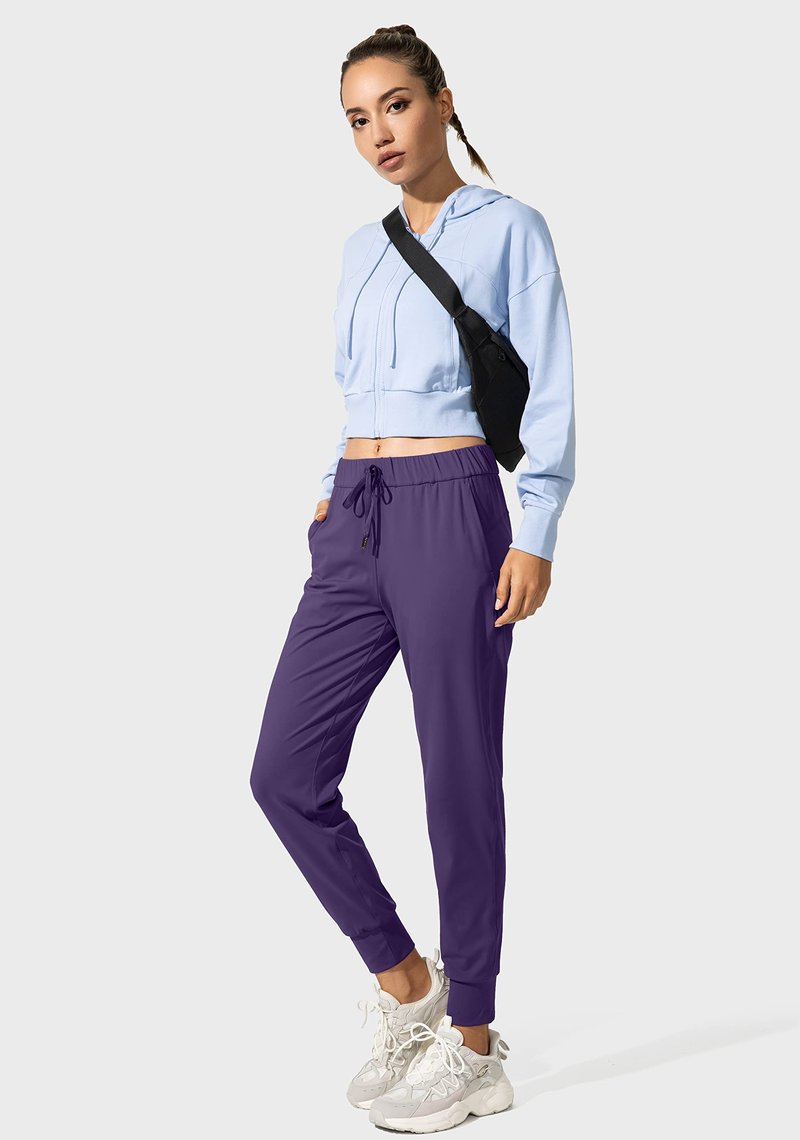 SANTINY Women's Joggers Pants Pockets Drawstring Running Sweatpants for Women Lounge Workout Jogging(Deep Purple_XS)