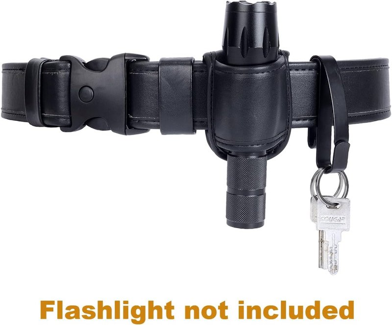 Tactical Key Ring Holder - Open Top Compact Light Holder for Police | Flashlight Holster Duty Belt Clip