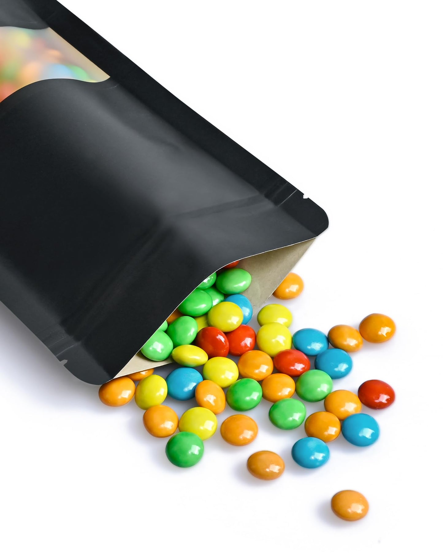 FireKylin 100 Pcs Paper Bags Resealable bags 3.5" x 5.5" Zipper Food Storage Bags, Stand Up, with Matte Window, Reusable, Sealable, for Packaging Products