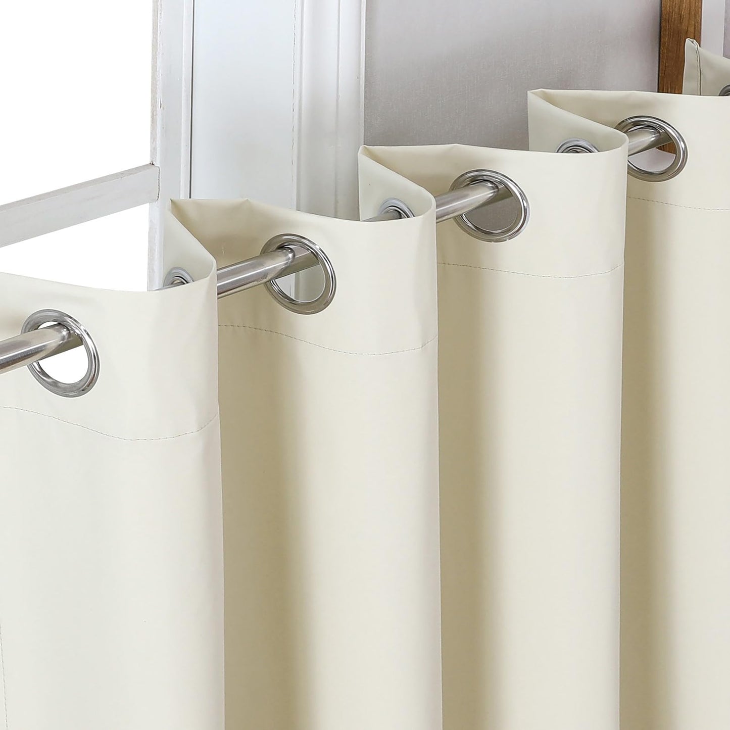 Airwill Grommet Blackout Curtains for Living Room Bedroom Window - Set of 2 Window Curtain Panels, Room Darkening, Thermal Insulated (W52 x L84 Inch, 2 Panels, Beige)