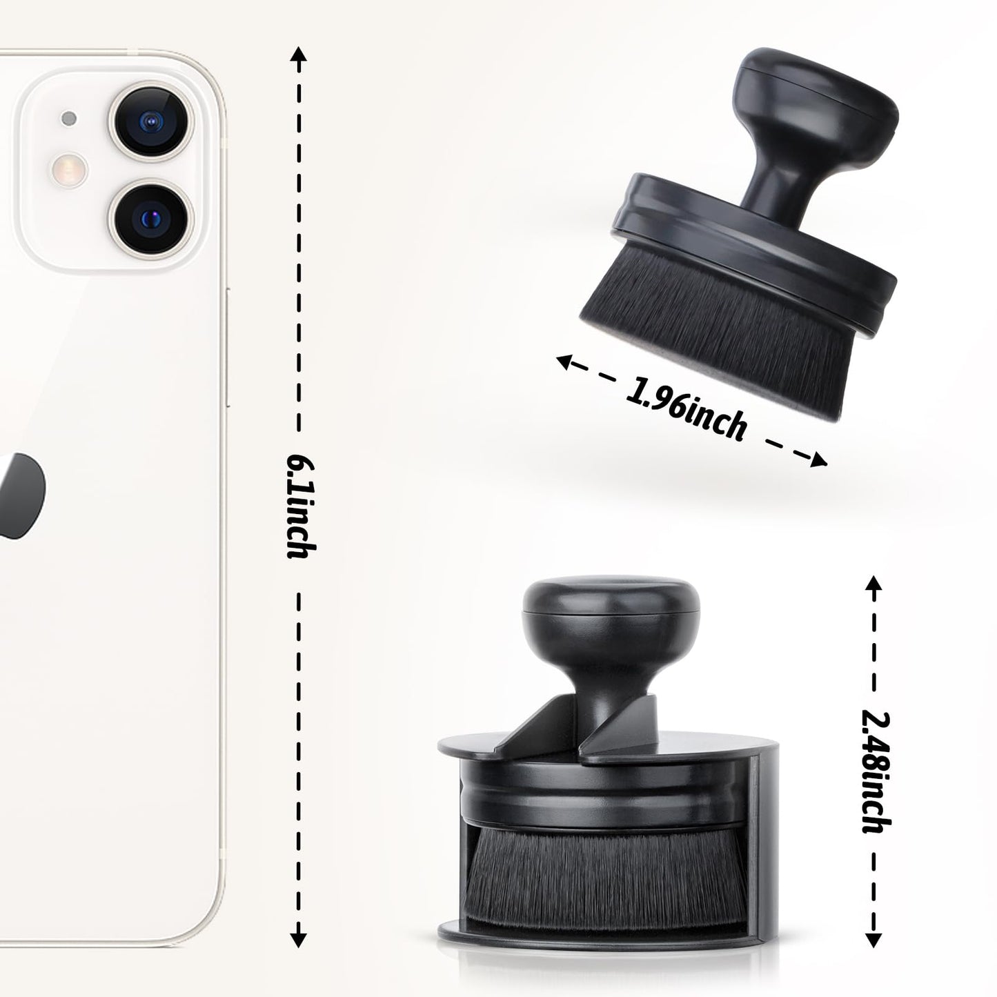 BABYSHEEP Car Tire Shine Applicator,Vegan Tire Shine Brush with Stand for Auto Detailing Cleaning Service (Black)