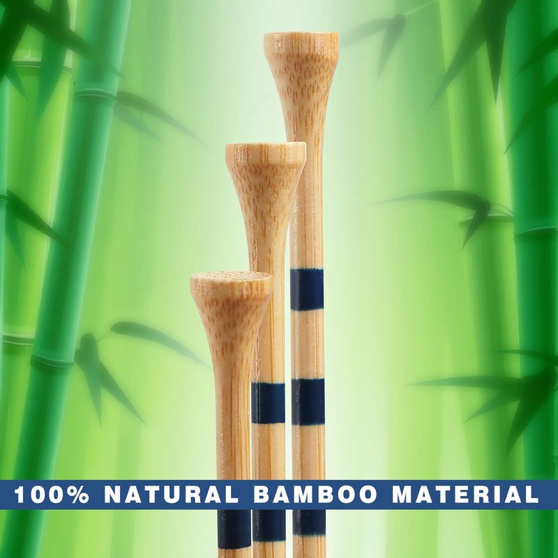 CHAMPKEY Premium Bamboo Golf Tees 170 Pack - 120 Pcs Long Tees with 50 Pcs Short Tees Assorted Pack - Friendly Biodegradable Material Golf Tee(2-3/4")