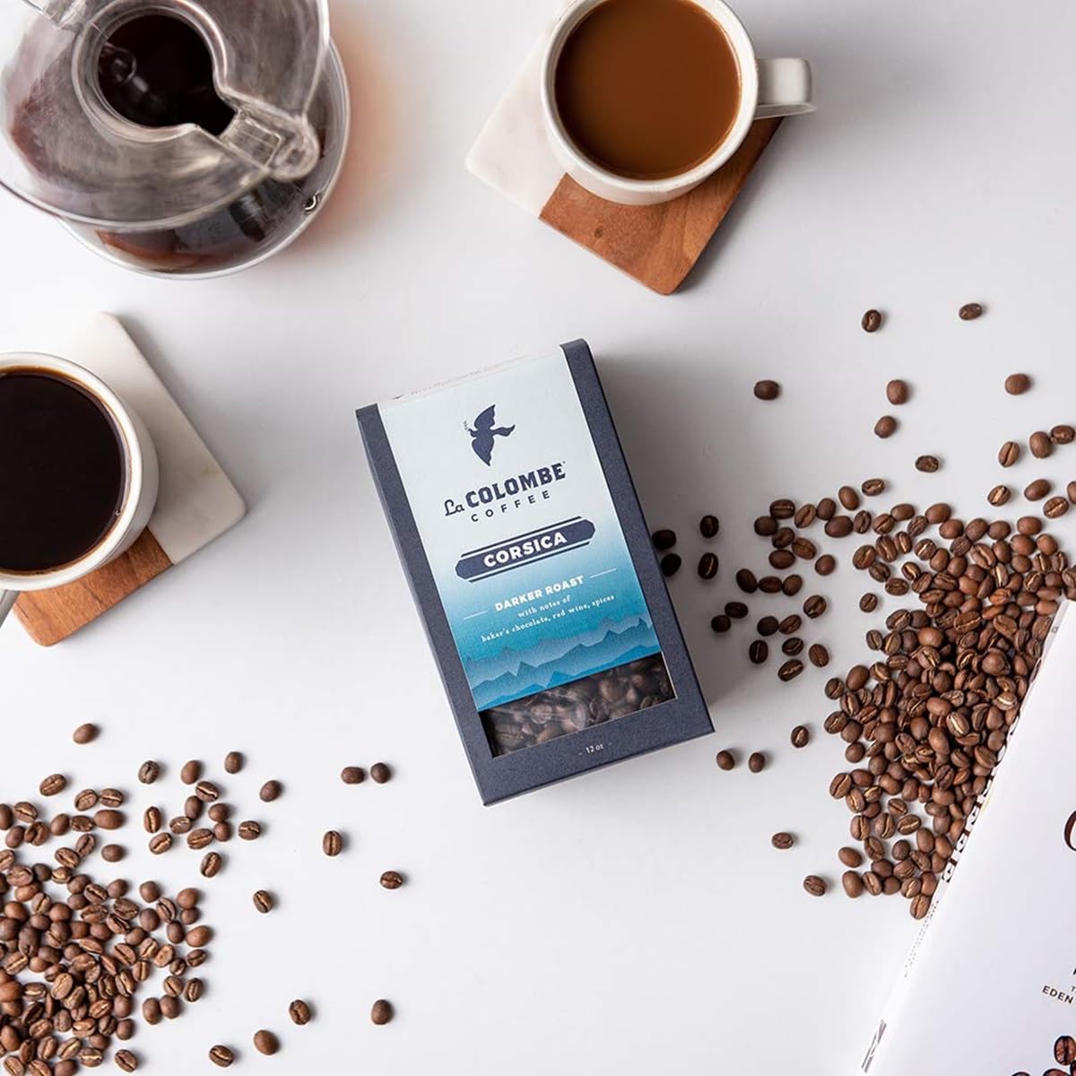 La Colombe Corsica Dark Roast Drip Grind Ground Coffee - Notes of Baker's Chocolate, Red Wine & Spices, 12 Ounce (Pack of 1)