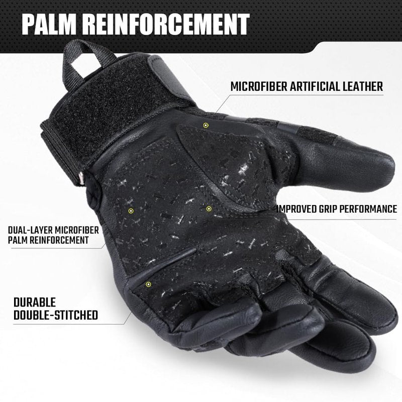 WTACTFUL Touch Screen Motorcycle Tactical Gloves for Men Airsoft Paintball Gear MTB Bike Cycling Cross-Country Motorbike ATV Hunting Hiking Riding Driving Work Outdoor Full Finger Gloves XL Black