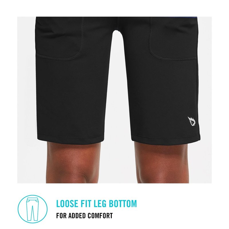 baleaf Women's Bermuda Shorts Knee Length High Rise Long Athletic Shorts Workout Walking Running Shorts Casual Summer Black XL