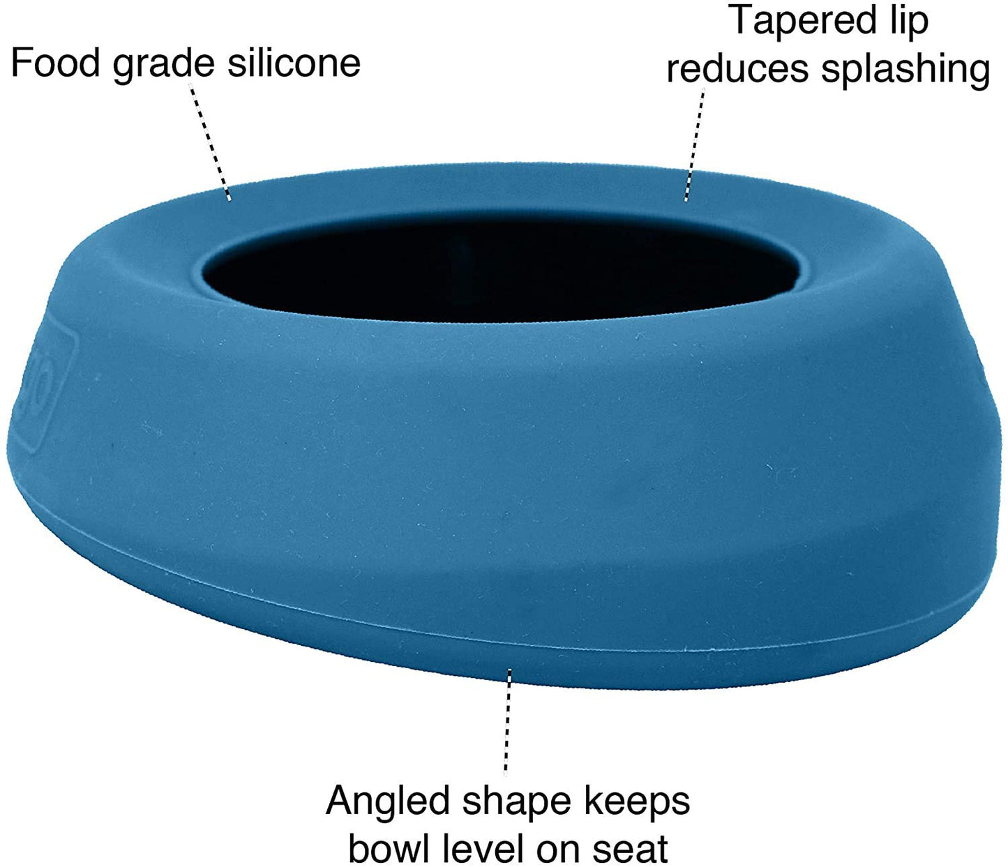 Kurgo Splash Free Wander Water Bowl, Dog Travel Bowl, Prevents Spilling, Holds 710ml, Coastal Blue