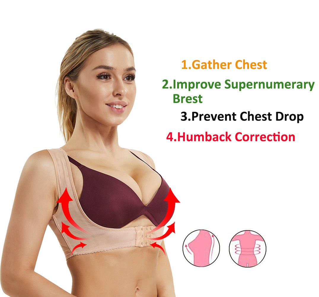 JOYSHAPER Chest Brace Up for Women Posture Corrector Bra Open Front Shaper Back Support Vest