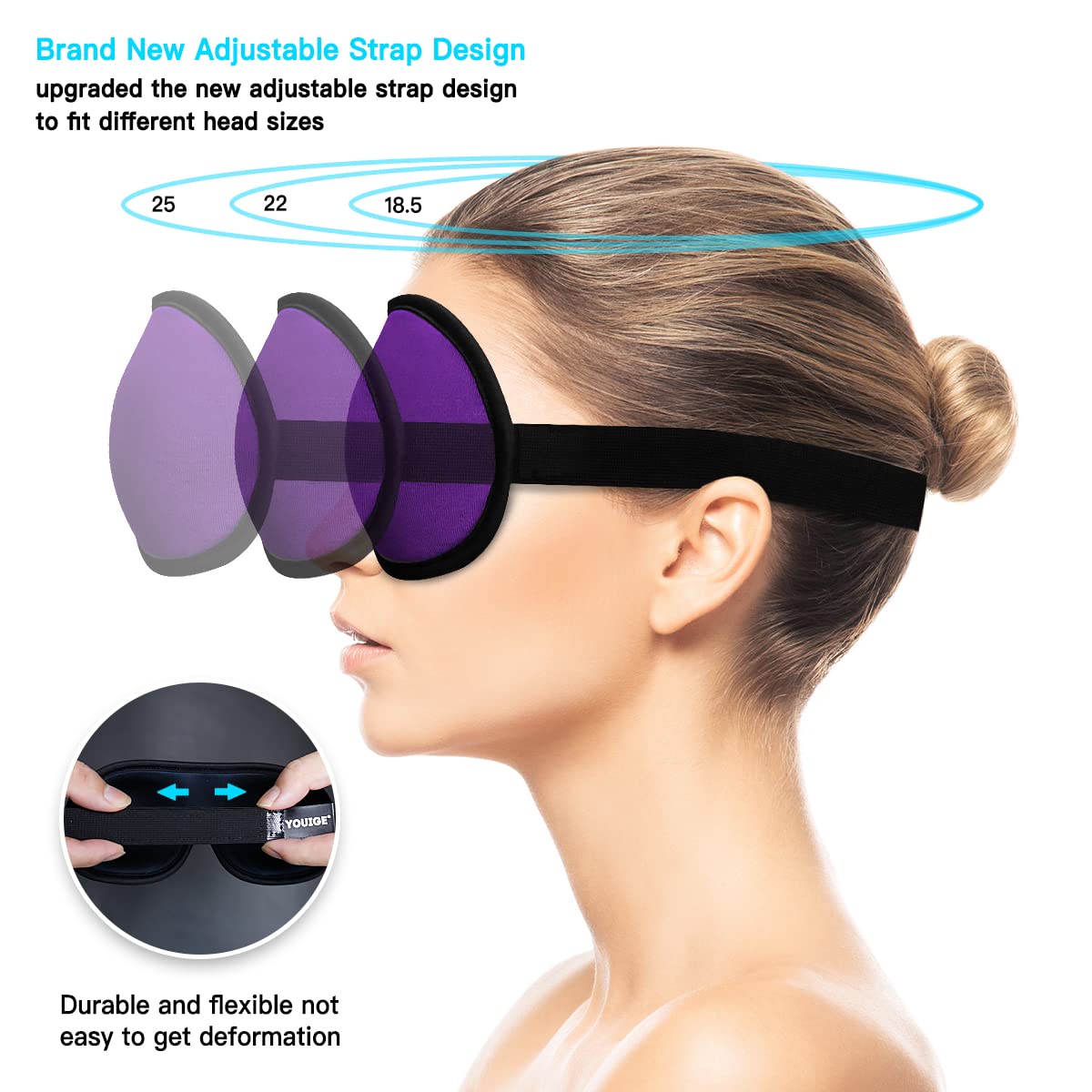 Sleep Mask for Women Men, Ultrathin Light Blocking Sleeping Mask, No Pressure On Eyes 3D Contoured Blindfold, Soft Comfort Eye Shade Cover for Travel/Naps/Yoga/Shift Work.(Black)