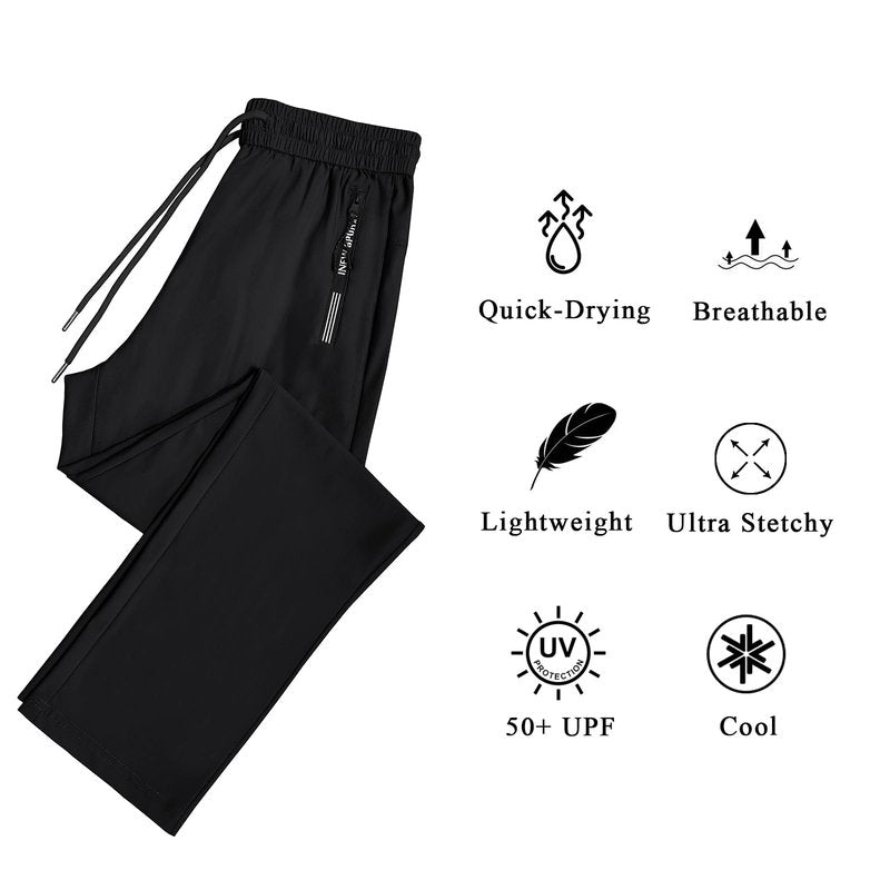 IWOLLENCE Women's Active Stretch Pants Quick Dry Breathable Athletic Comfy Fit Hiking Pant with Zipper Pockets