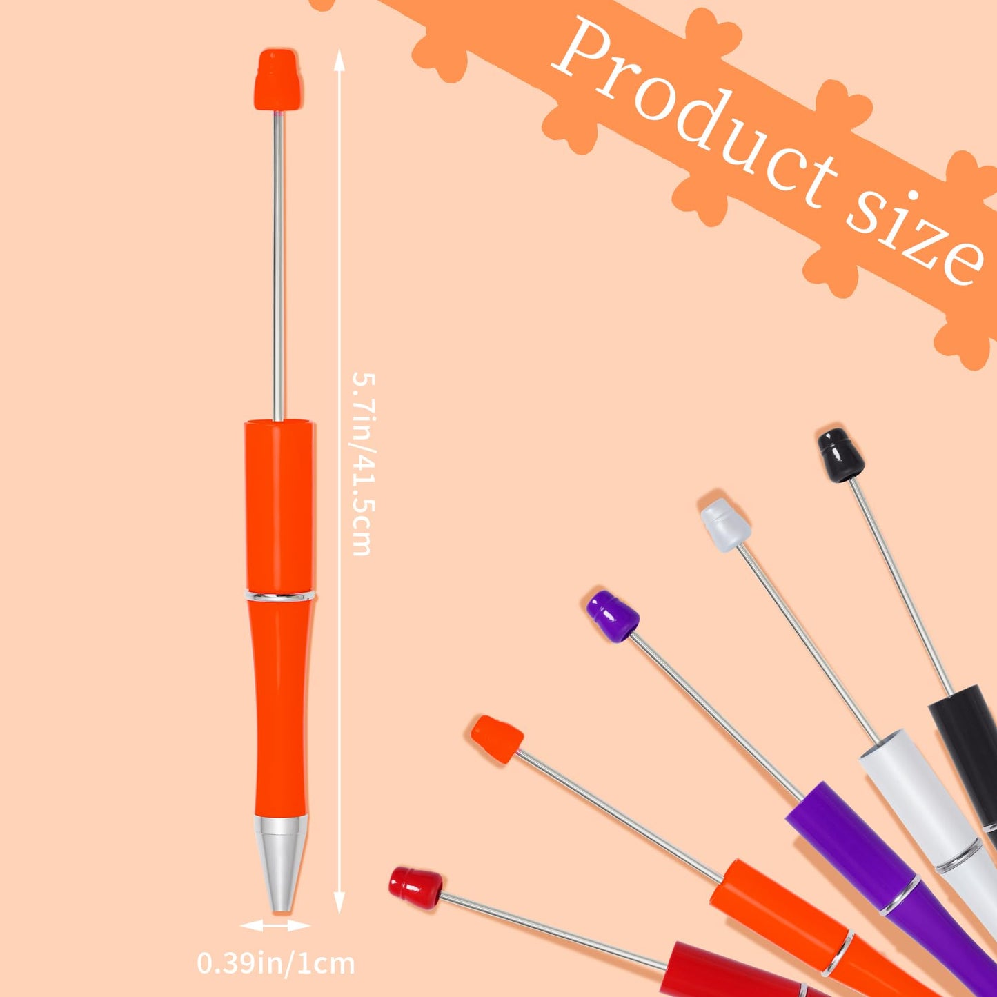 jiebor 30Pcs Halloween Beadable Pens Plastic Bead Ballpoint DIY Cute Cool Pens Black Ink for Students Teacher Women Men Bridal Graduation Gift Office School Supplies