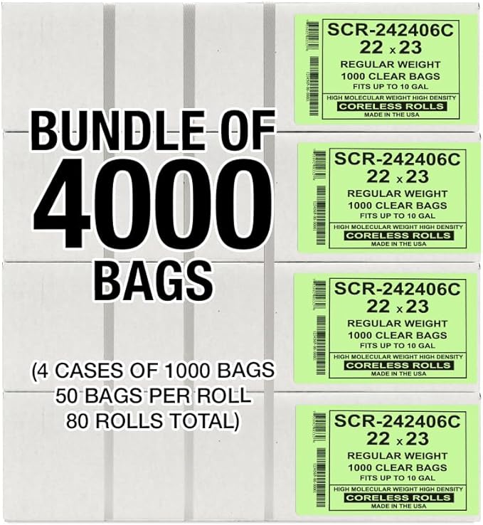 Aluf Plastics 6-8 Gallon Trash Bags Source Reduction Series Value High Density