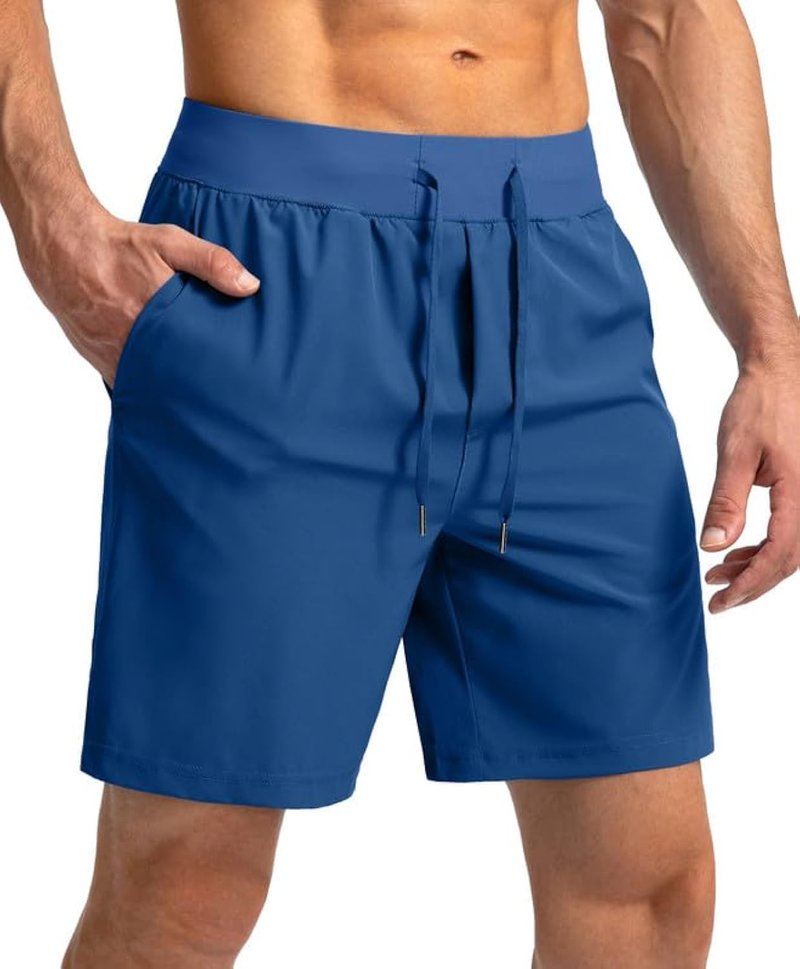 Soothfeel Men's Running Shorts with Zipper Pockets 7 Inch Lightweight Quick Dry Gym Athletic Workout Shorts for Men (Royal Blue, XL)