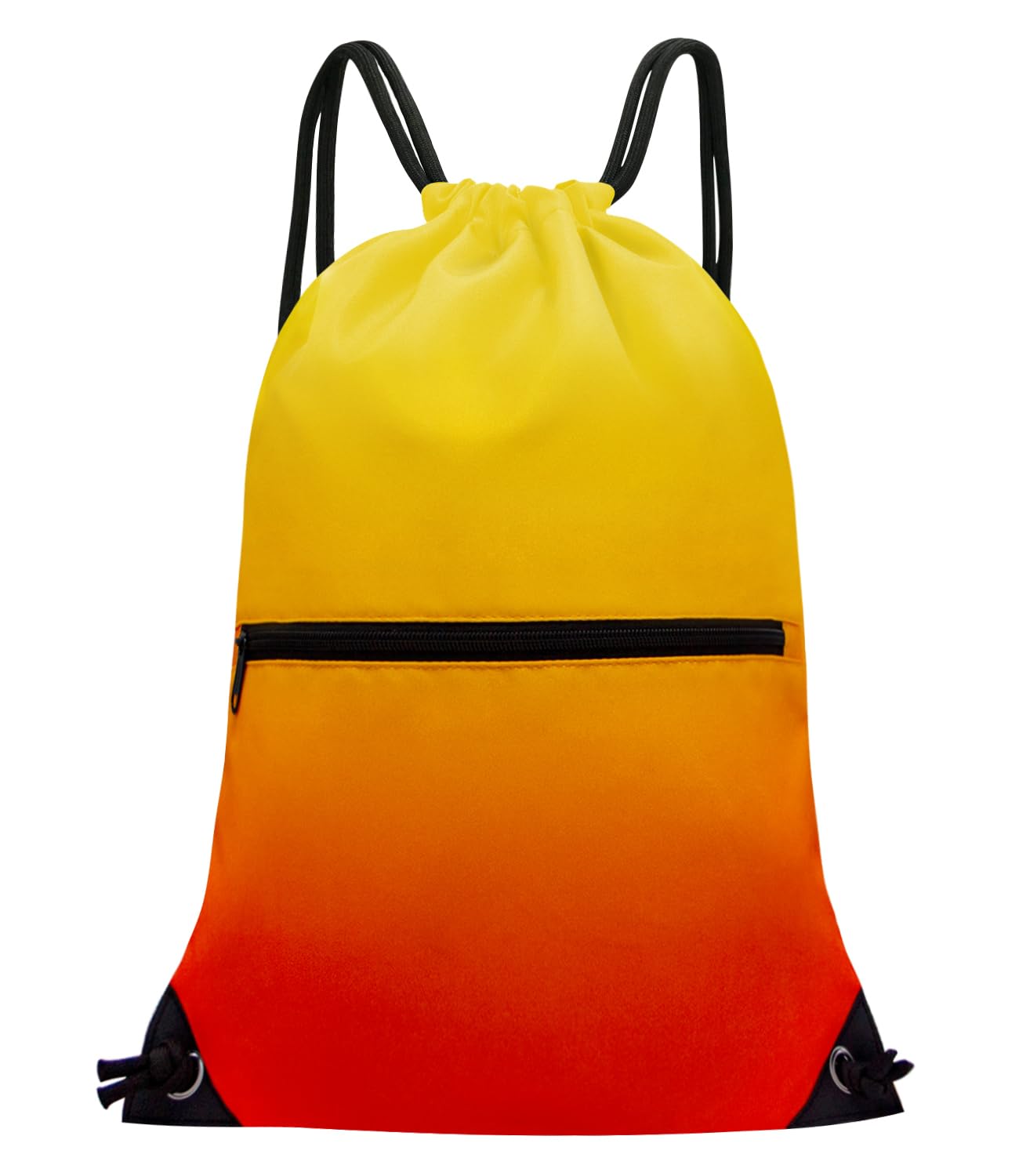 HOLYLUCK Drawstring Backpack Bag Sport Gym Sackpack (gradient orange and yellow)