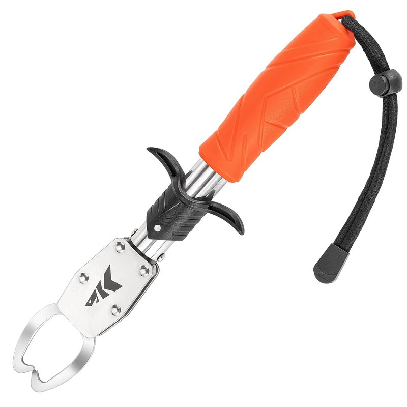 KastKing Paradox 9" Lip Grip - Corrosion-Resistant Stainless Steel Fish Landing Tool with Non-Slip Handle & Adjustable Wrist Strap