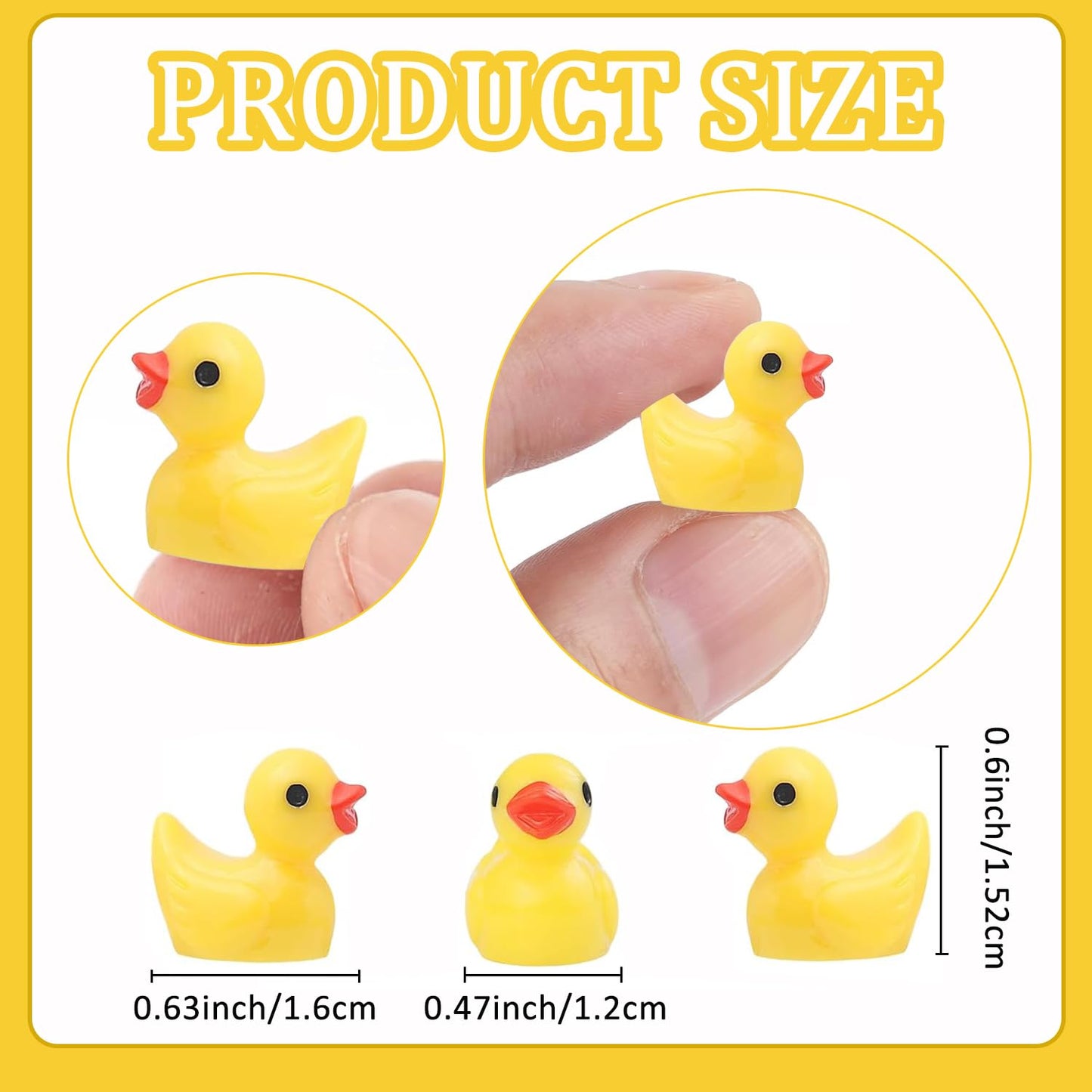 100Pcs Mini Resin Ducks, Tiny Ducks Figurines Bulk for Miniature Dollhouse Decor Accessories Garden Aquarium Potted DIY Ornament Party Toys