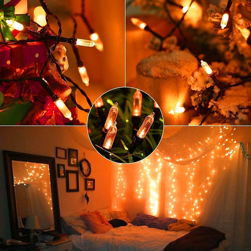 Joomer Orange Halloween Lights, 33ft 100 LED Battery Operated Mini String Lights Waterproof with 8 Modes & Timer Function for Halloween Decorations