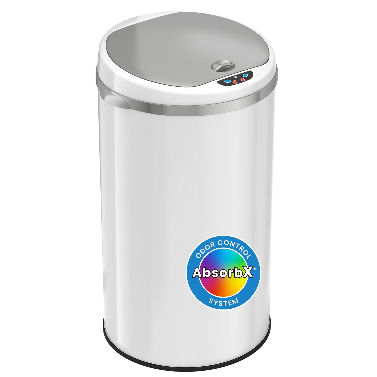 iTouchless Automatic Touchless Sensor Trash Can – 8 Gallon / 30.3 Liter – Pearl White – Round
