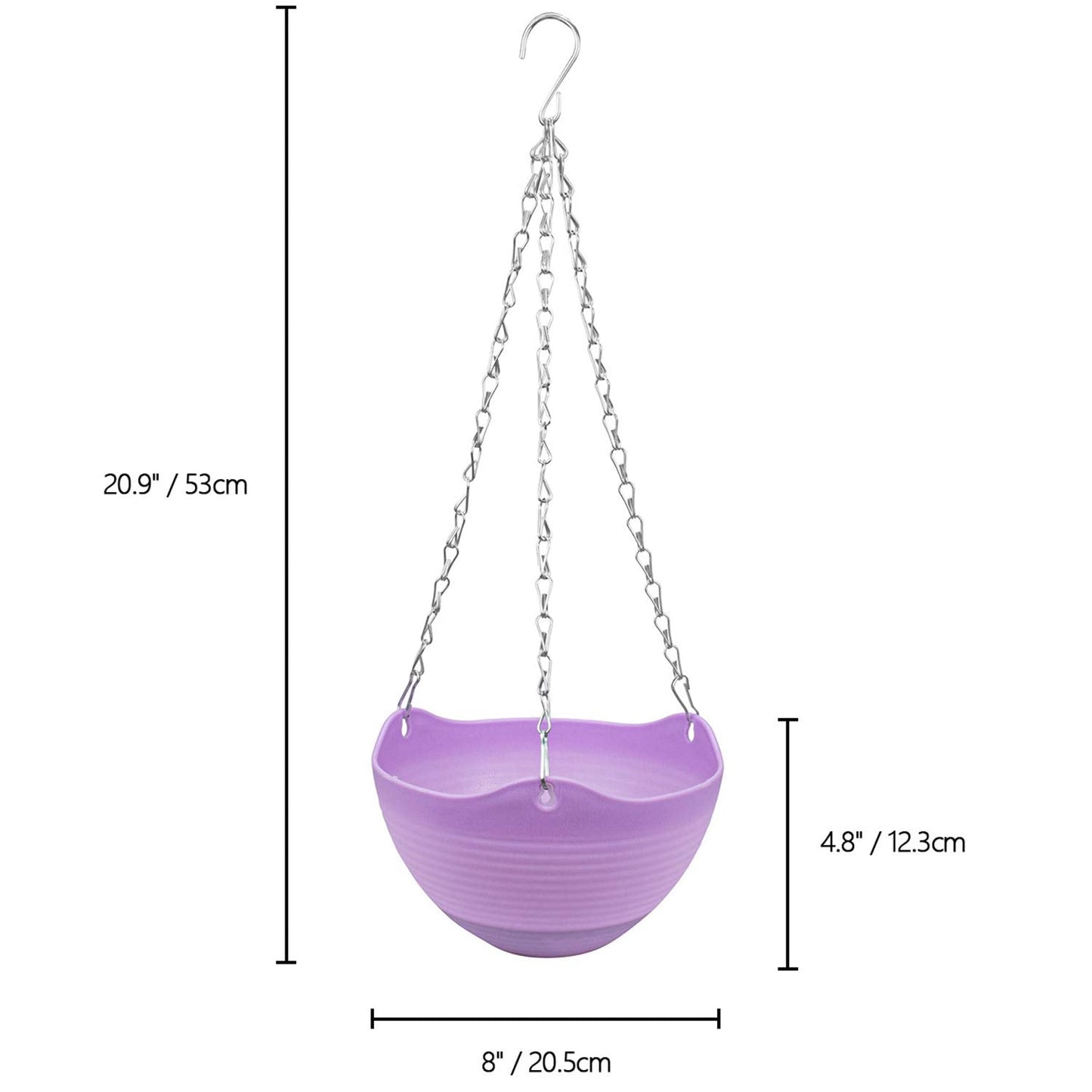 Foraineam Set of 7 Colors Self-Watering Hanging Planter Indoor Outdoor Garden Flower Plant Pot Container with Drainer and Hanging Chain